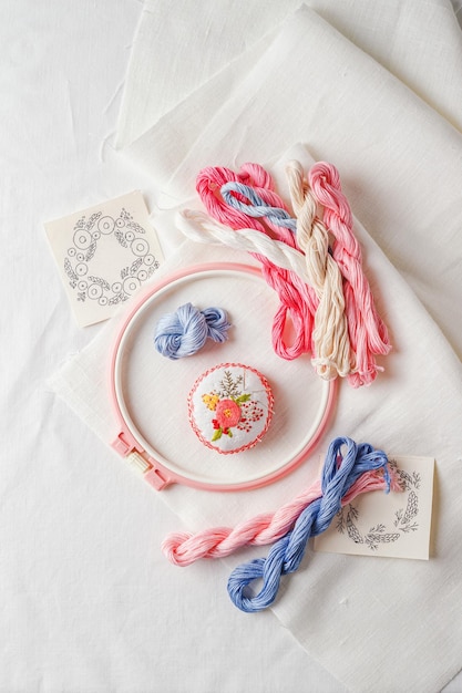 Assorted embroidered hoops